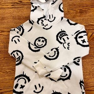 White and Black Face Pattern Sweater